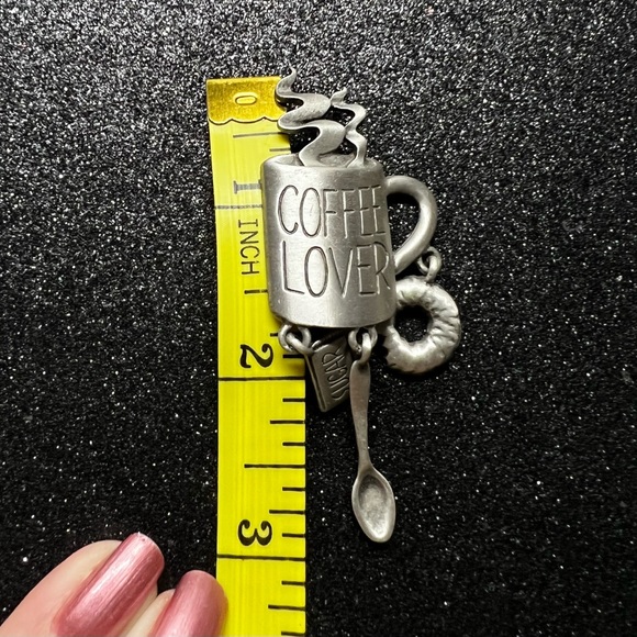 JJ Jonette Co. Pewter Coffee Lover Pin/Brooch - Picture 3 of 3